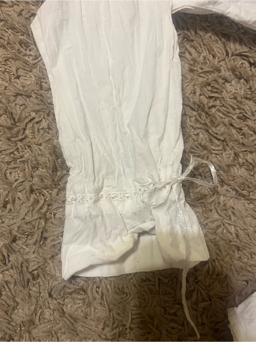 White Ruffled Button-Up Blouse - Picture 3 of 6